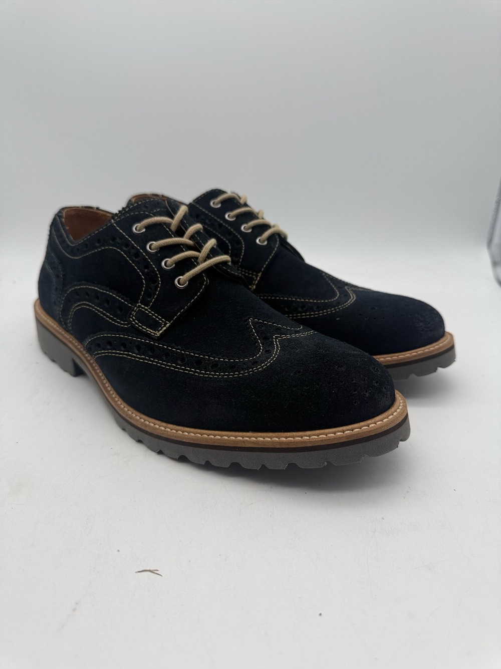 BRAND NEW Nordstrom 1901 Men’s Navy Blue Nubuck Wingtip Low Top Shoes Size 9